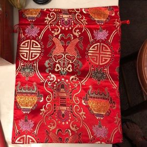chinese artwork drawstring bag NEW